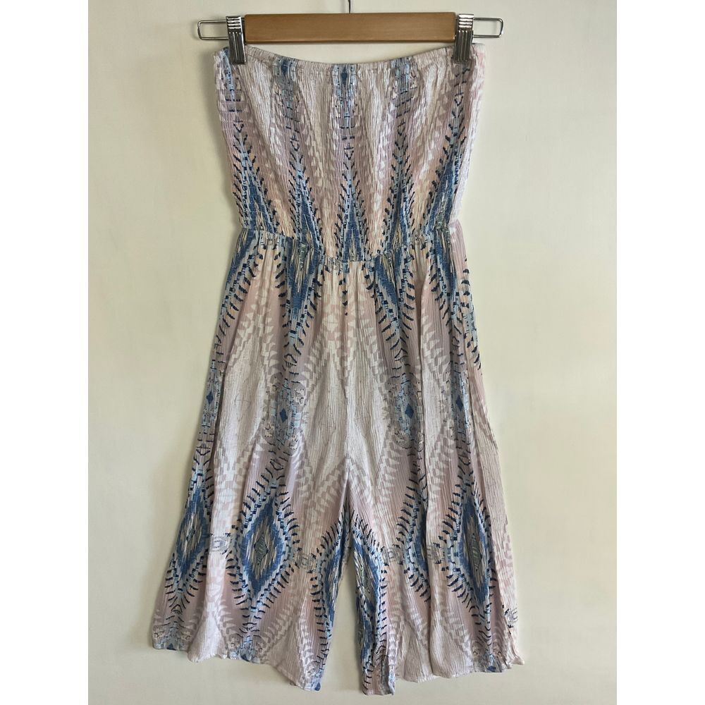Cozy Casual Romper Women's Small Strapless Wide Leg